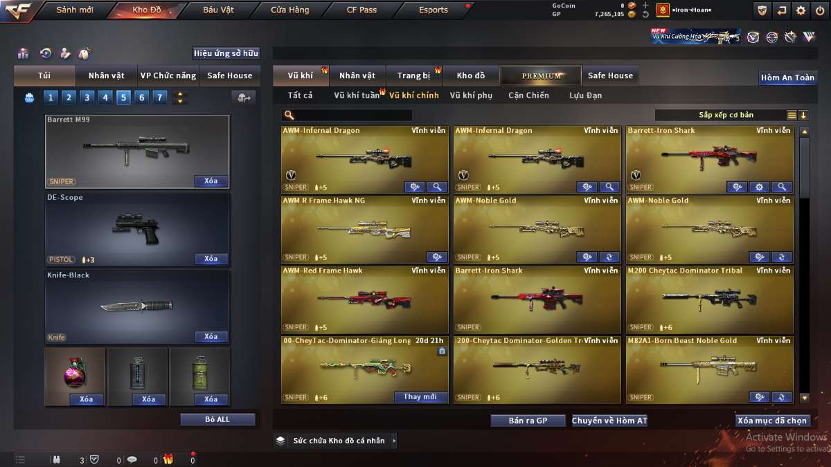 shop acc cf uy tin gia re